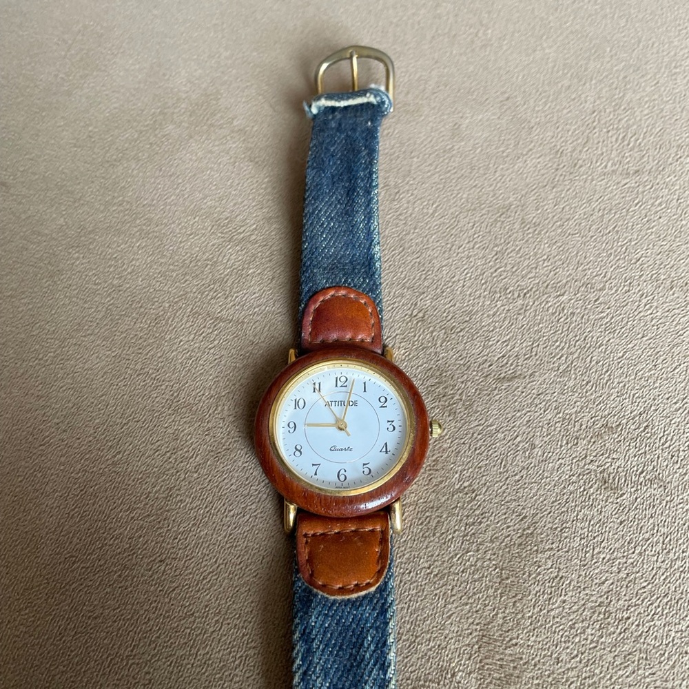 Watch with Denim Strap